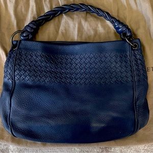 Bottega Veneta blue boho shoulder bag